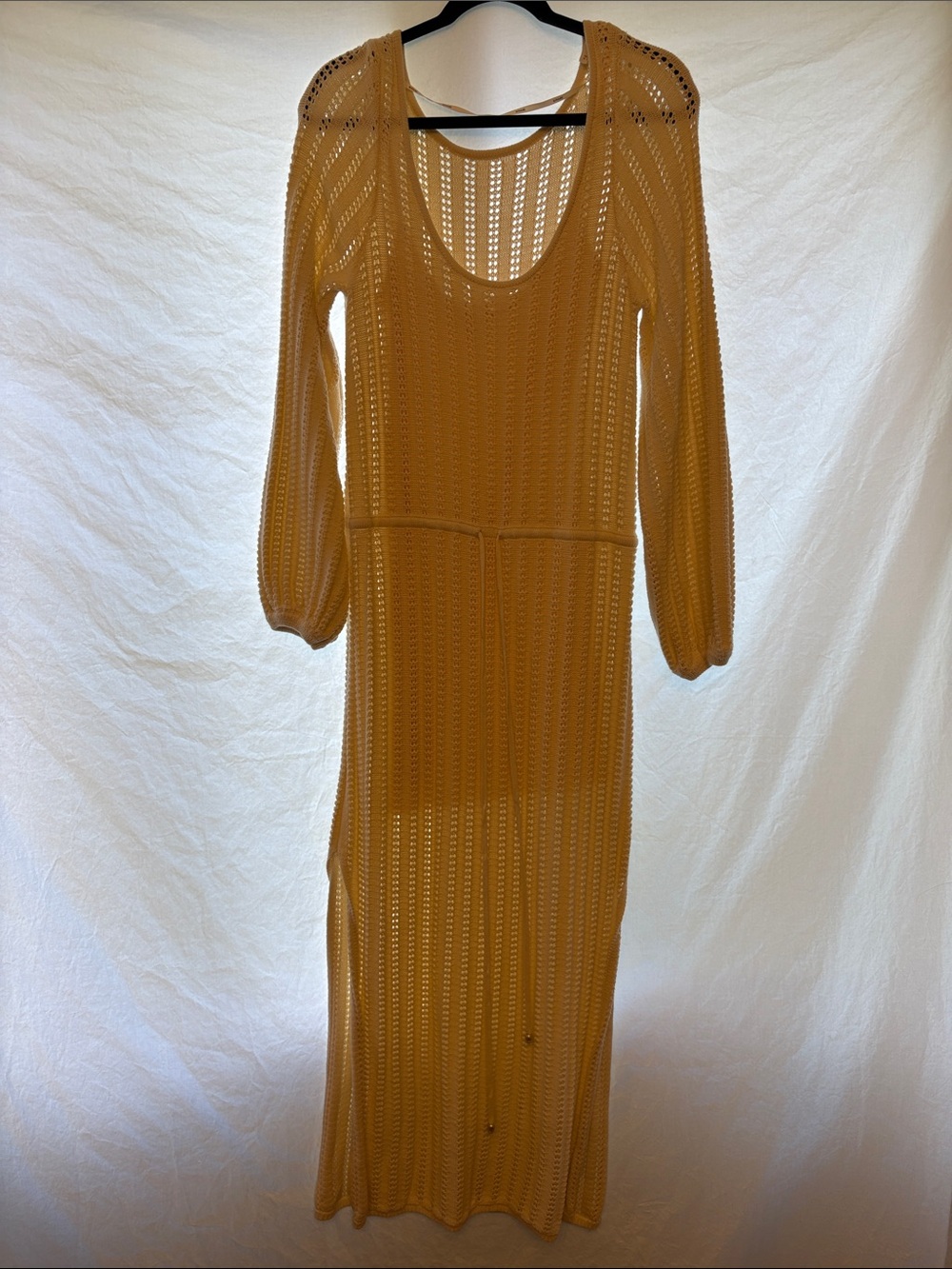 ✨ KIVARI Openwork Pointelle Crochet Knit Dress